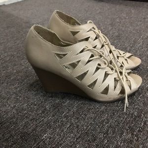 Lace up wedges